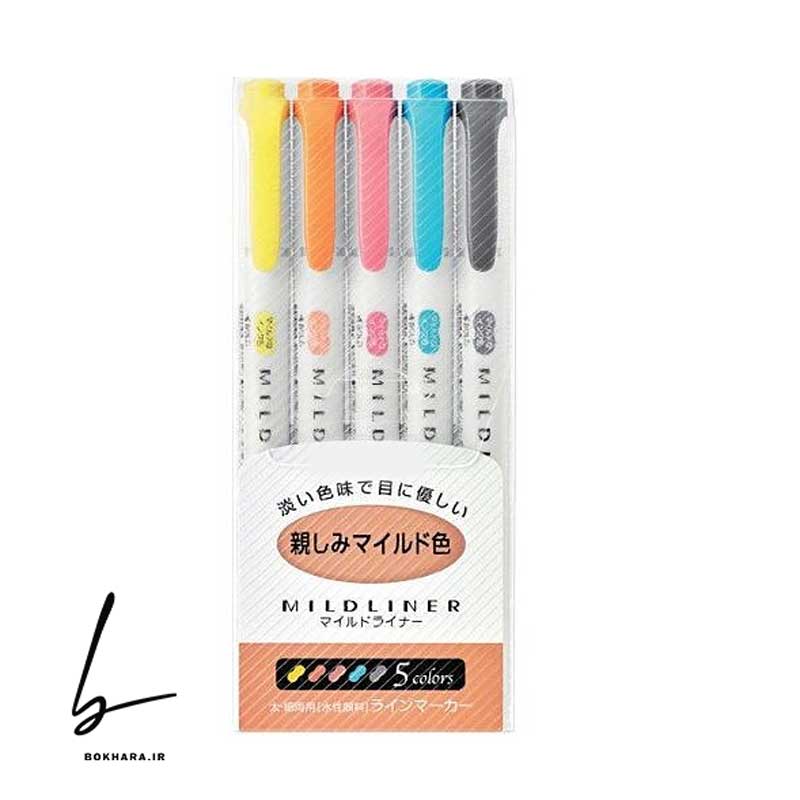 ماژیک هایلایتر دو سر shiyiwen مجموعه 5 عددی سری گرم