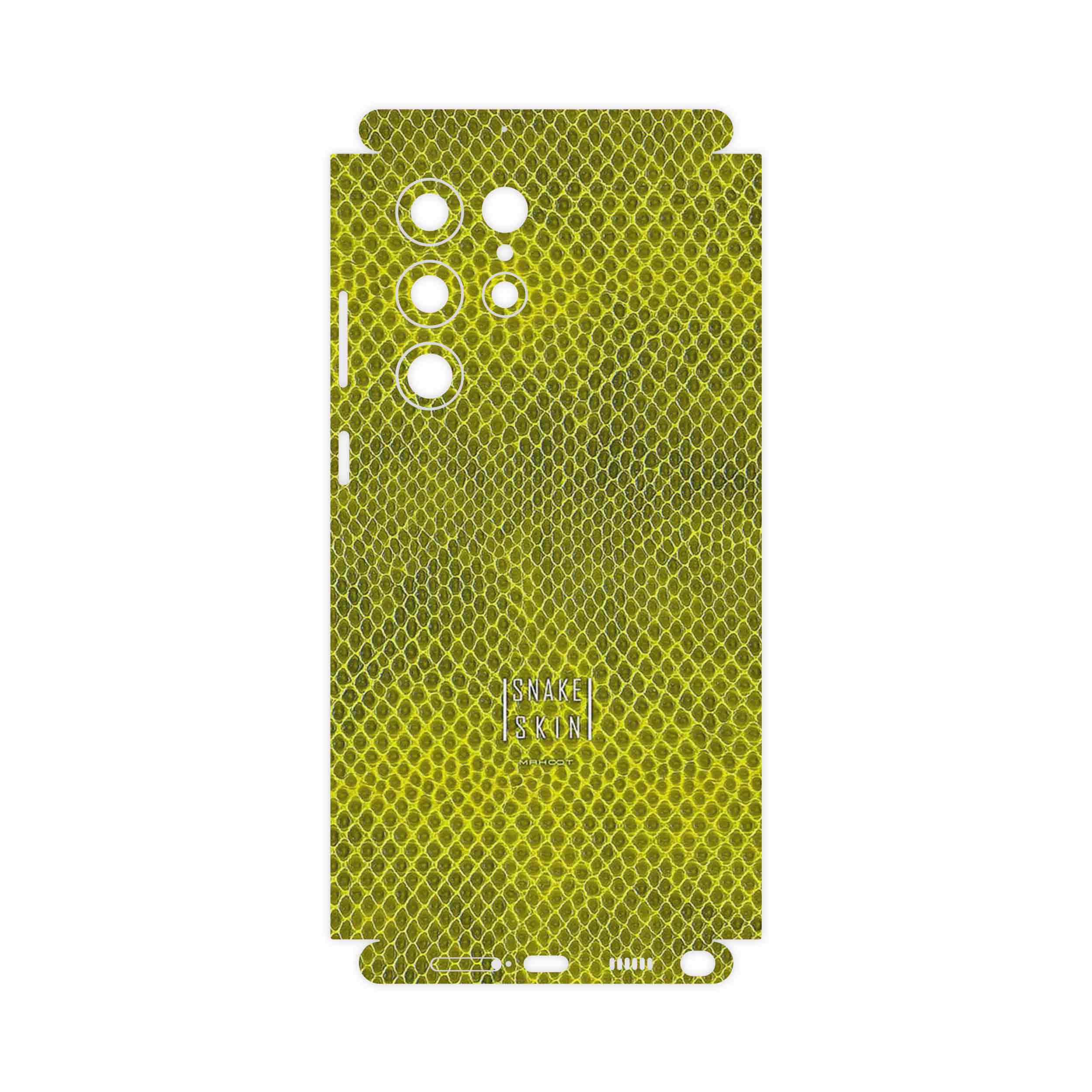 برچسب پوششی ماهوت مدل Yellow Snake Skin-FullSkin مناسب برای گوشی موبایل سامسونگ Galaxy S22 Ultra 5G