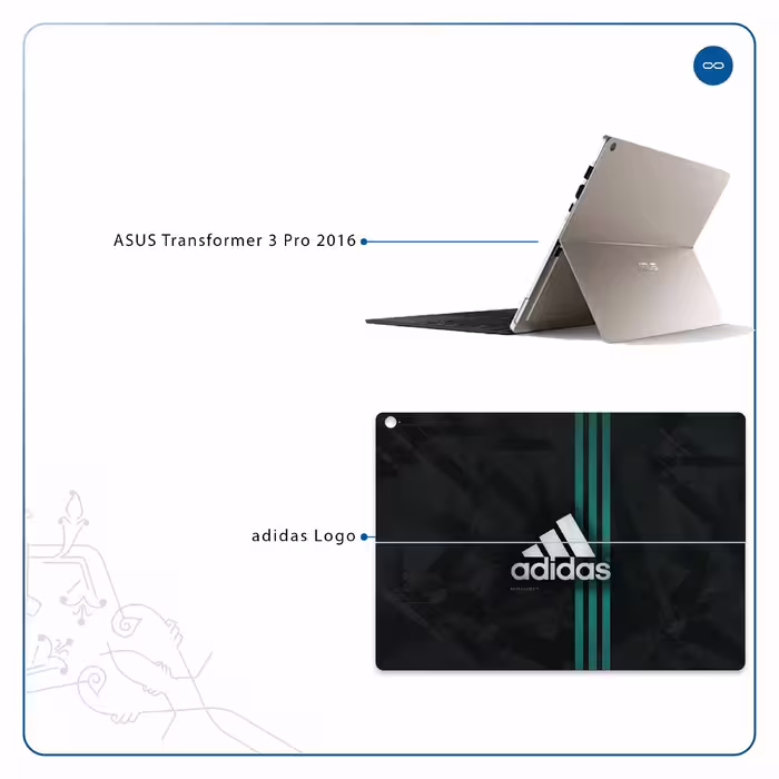 برچسب پوششی ماهوت مدل adidas-Logo مناسب برای تبلت ایسوس Transformer 3 Pro 2016