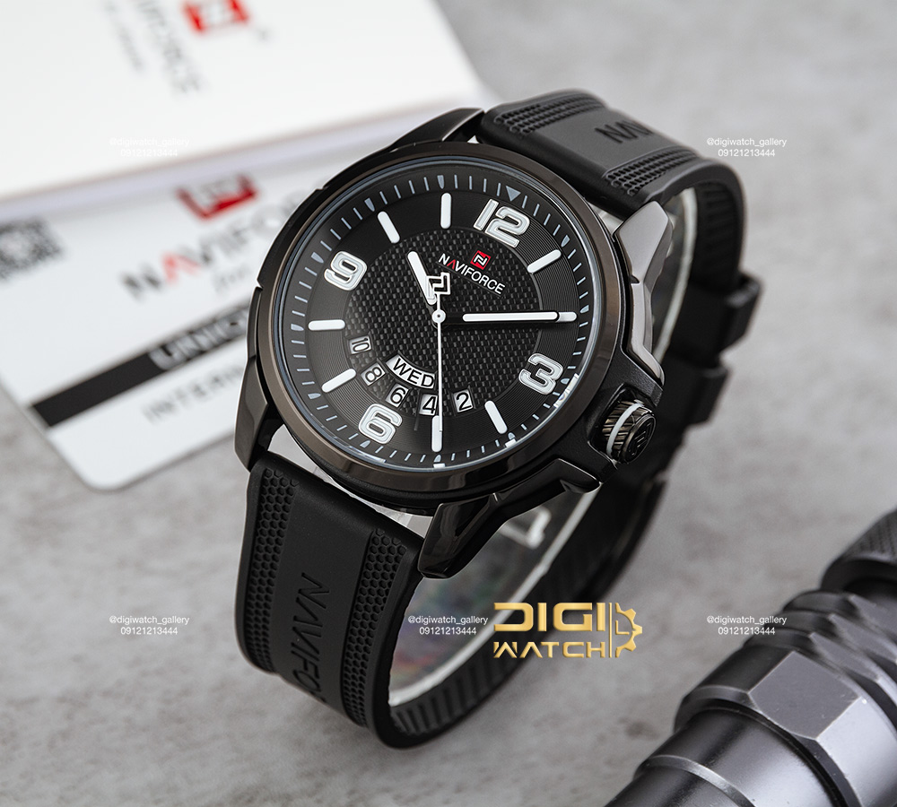 ساعت نیوی فورس مردانه اصل مدل Naviforce NF 9215 B/W/B