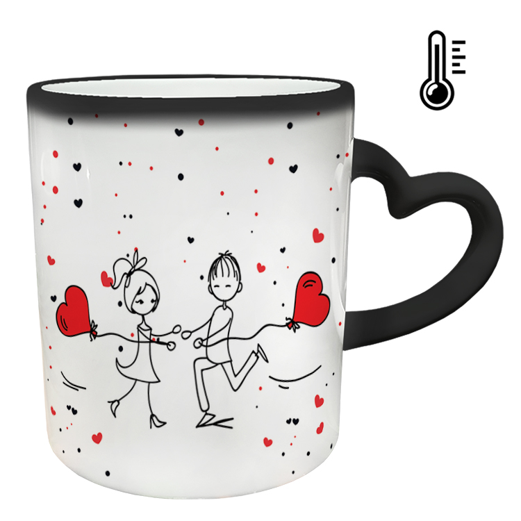 ماگ حرارتی مدل دسته قلبی طرح عاشقانه کد 6