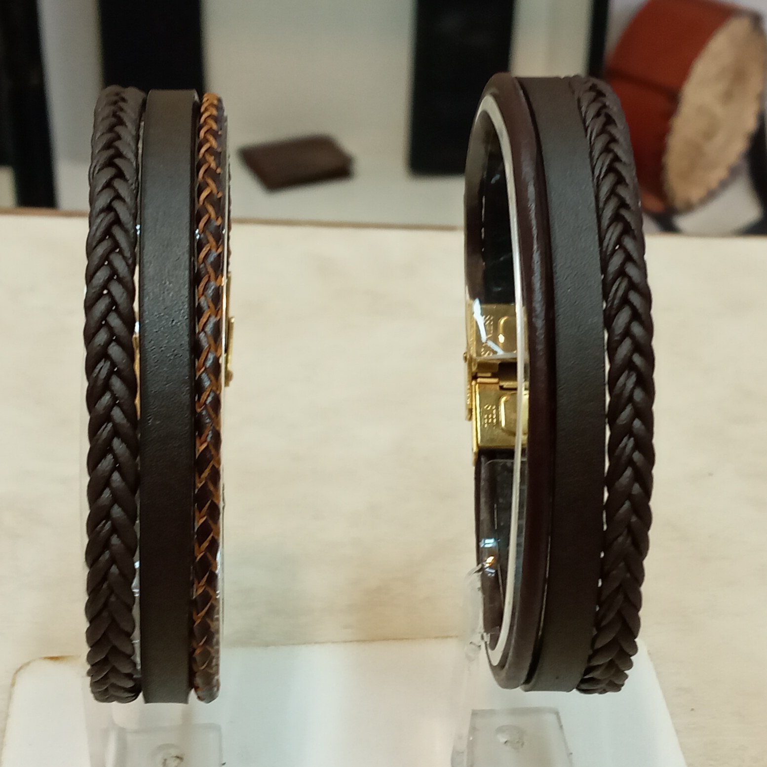 دستبند ترکیبی گیس و مفتول و چرم