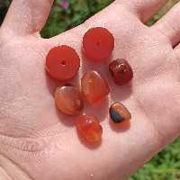 پک 7 عددی مهره عقیق کهنه اصل درجه یک زیبا 