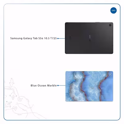برچسب پوششی ماهوت مدل Blue Ocean Marble مناسب برای تبلت سامسونگ Galaxy Tab S5e 10.5 2019 T725
