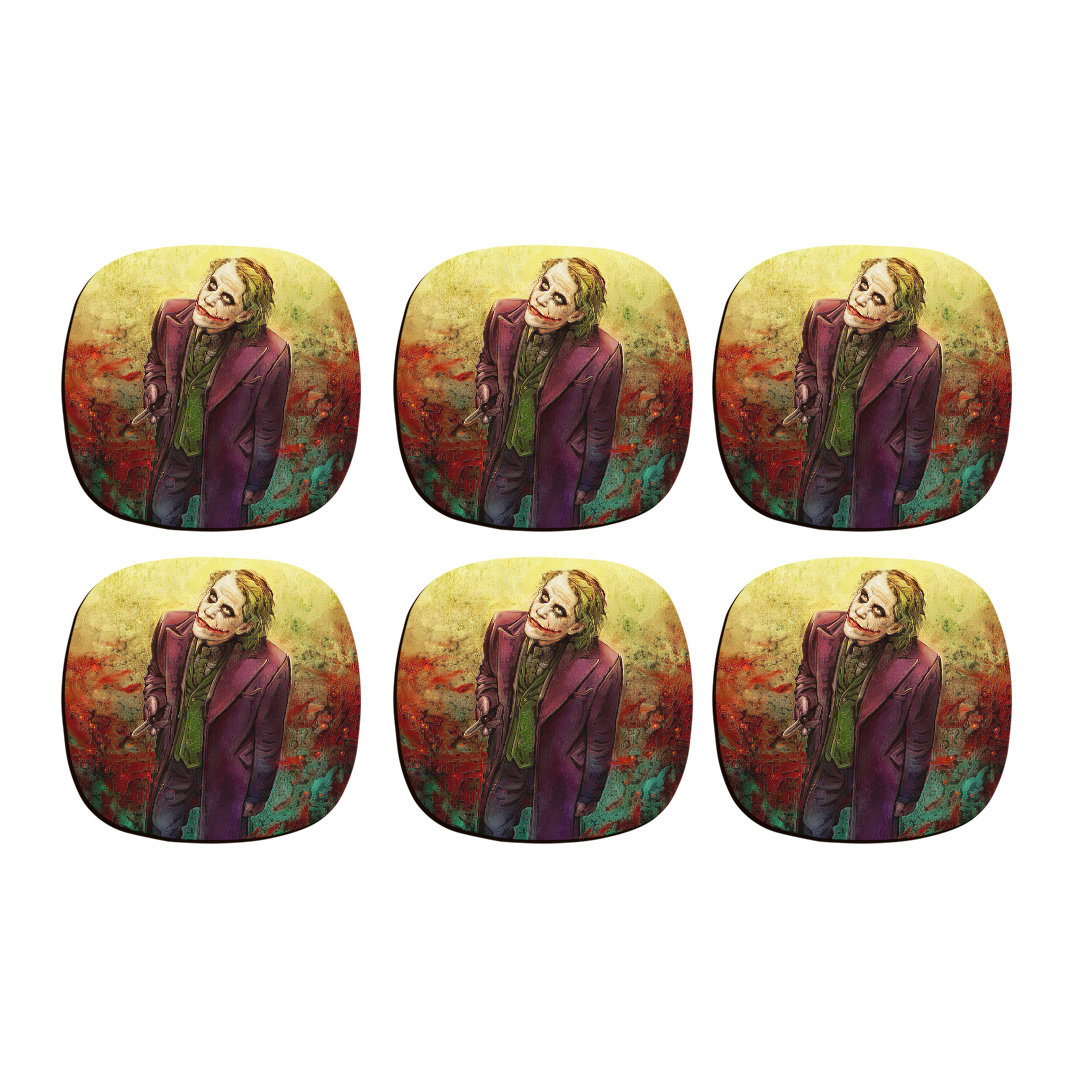 زیر لیوانی ترمه طراحان ایده مدل جوکر کد cfp1230 بسته شش عددی