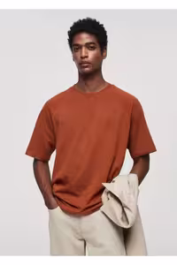 تی شرت نارنجی مردانه پنبه مناسب و T SHIRT منگو MANGO Man