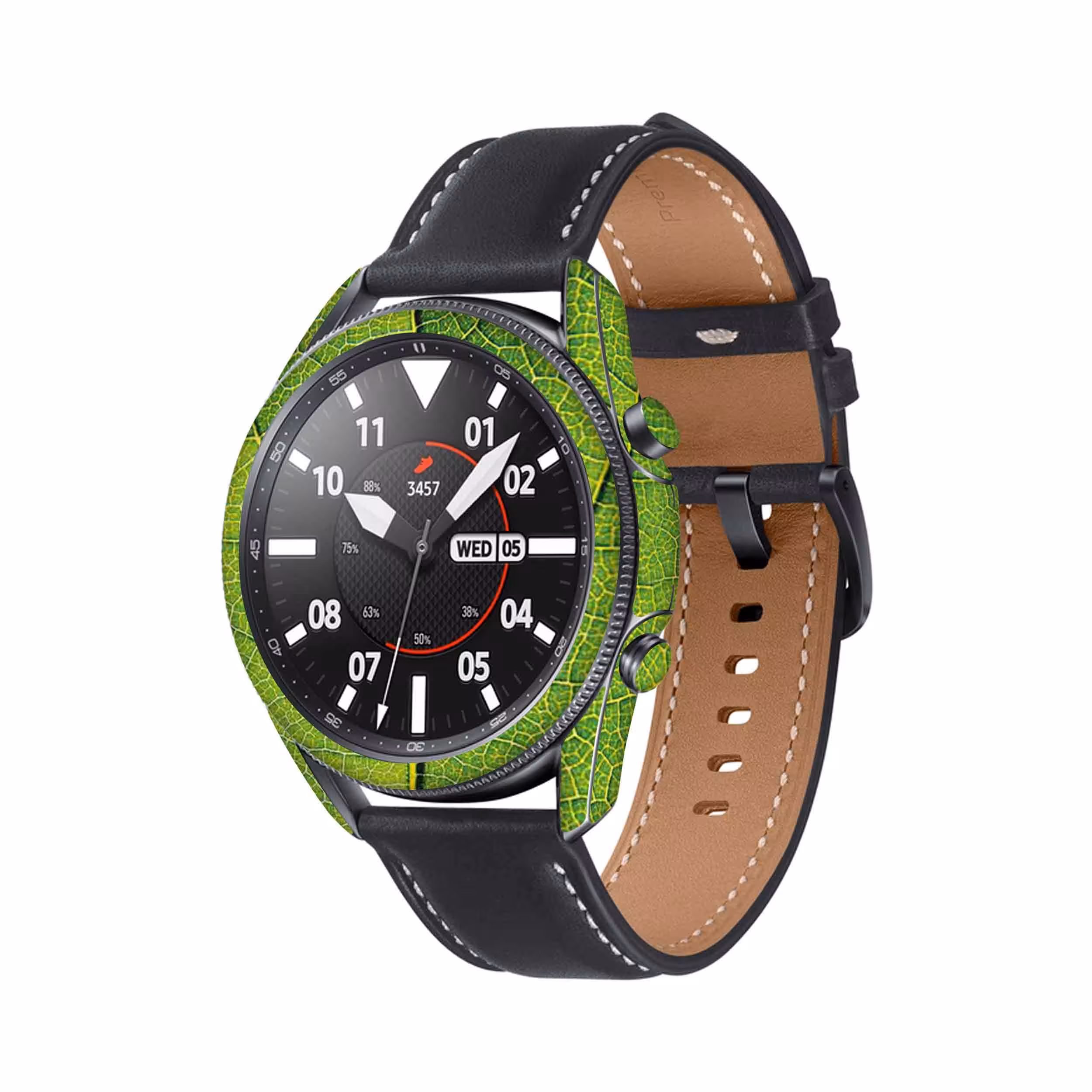 برچسب ماهوت طرح Leaf Texture مناسب برای ساعت هوشمند سامسونگ Galaxy Watch3 45mm