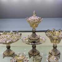 سرویس ظروف پذیرایی 12 نفره کریستال شامپاینی  شفاف