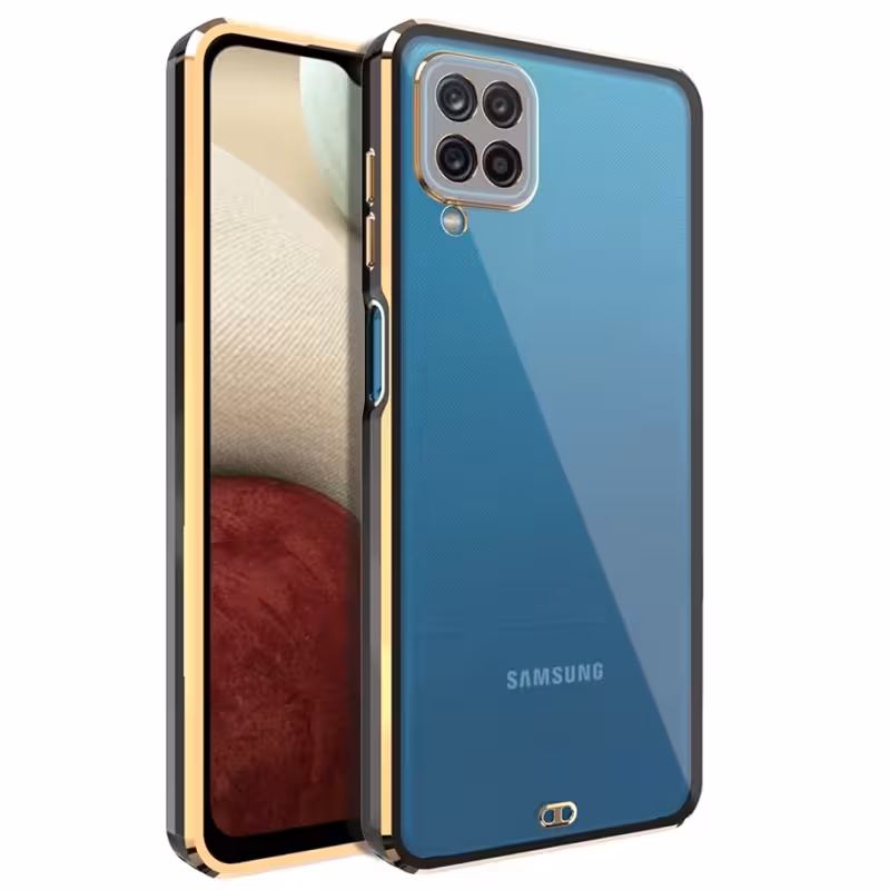 قاب اورجینال الکتروپلیتینگ Samsung Galaxy A12 (4G/5G/Nacho) مدل دور طلایی اسپیس