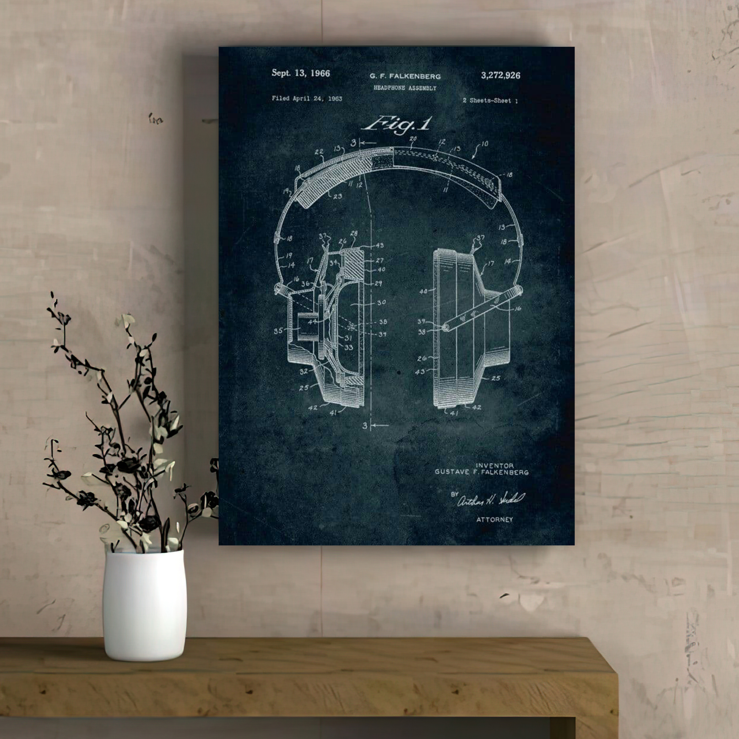 تابلو شاسی گلاک طرح اجزای هدفون کد FE23