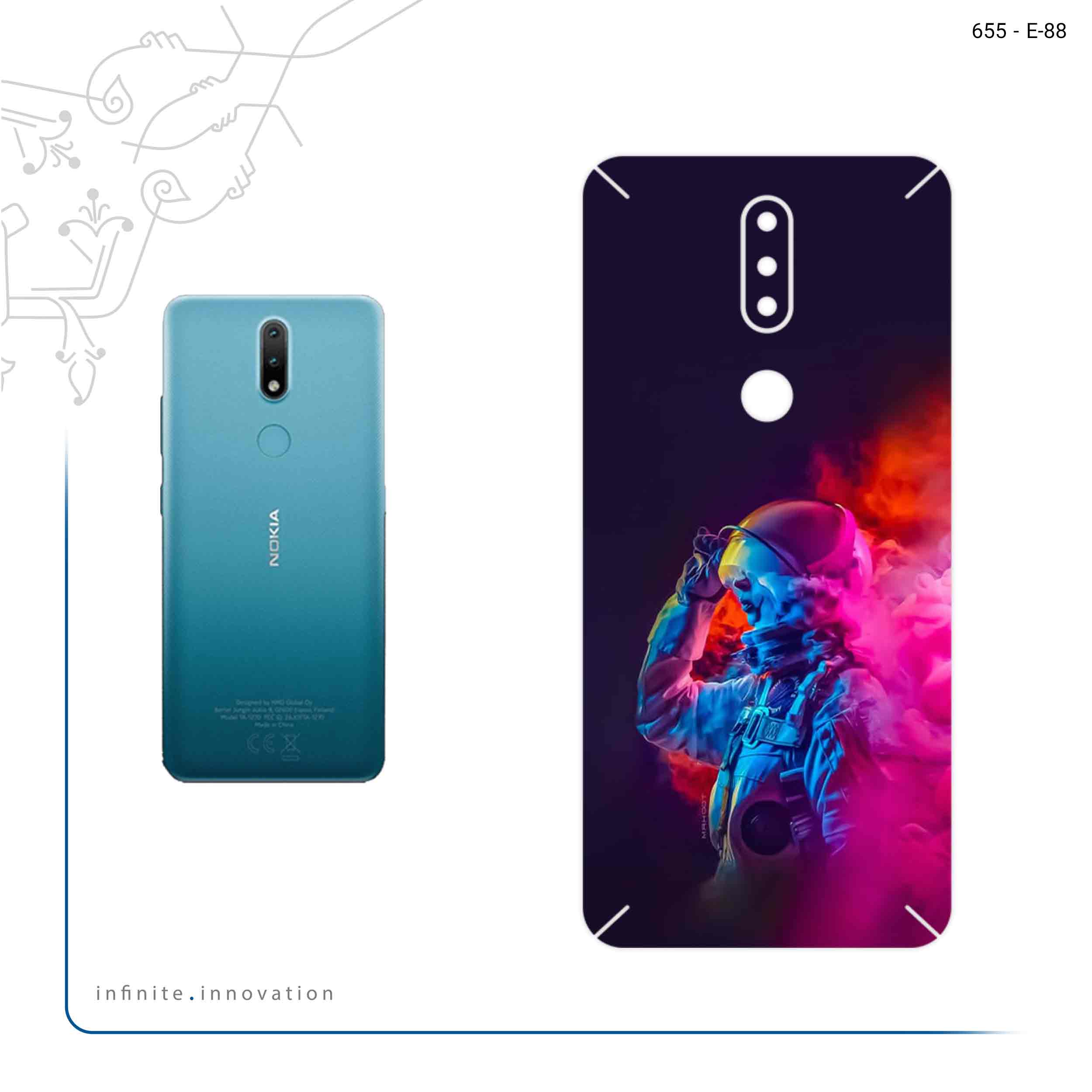 برچسب پوششی ماهوت مدل Smoke Rainbow Digital Art 1 مناسب برای گوشی موبایل نوکیا 2.4