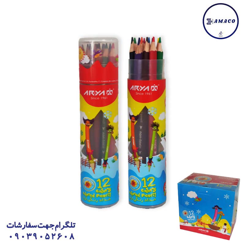 مداد رنگی12 استوانه 3051 (120) آریا