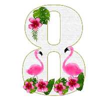 استند رومیزی تولد مدل عدد 8 طرح فلامینگو کد 888