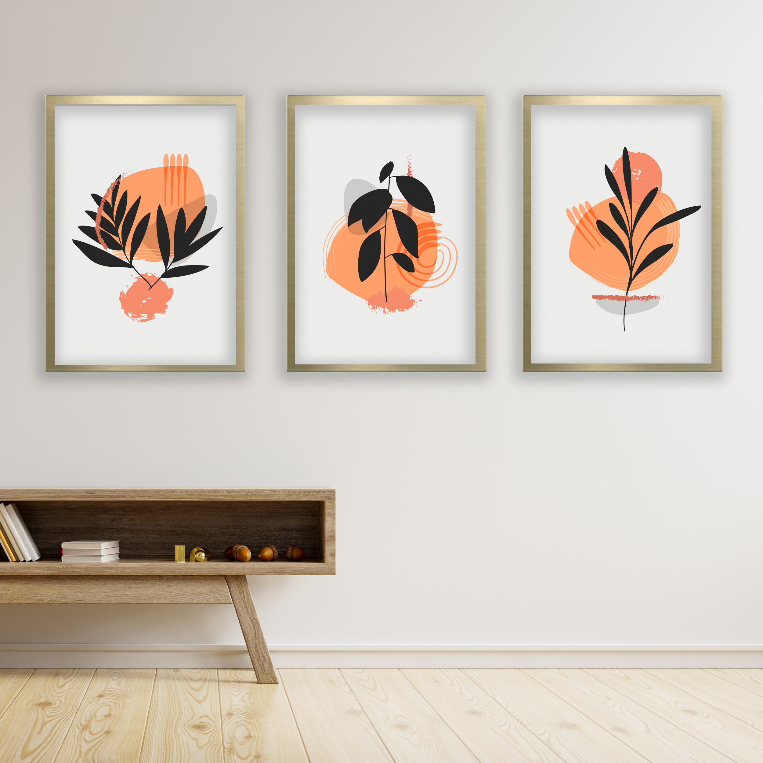 تابلو مدل مینیمال دکوراتیو کد LA-G30115 مجموعه 3 عددی