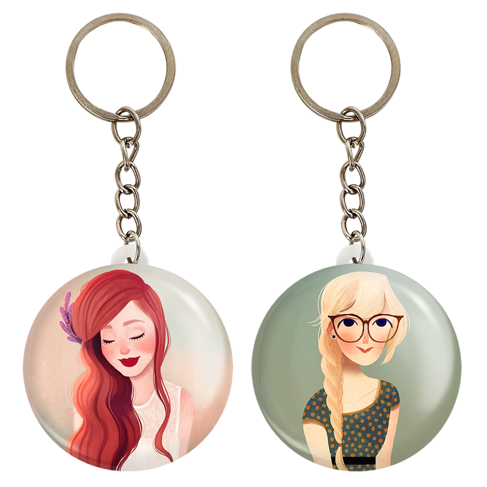 جاکلیدی خندالو مدل دختر کد 13641631 مجموعه 2 عددی