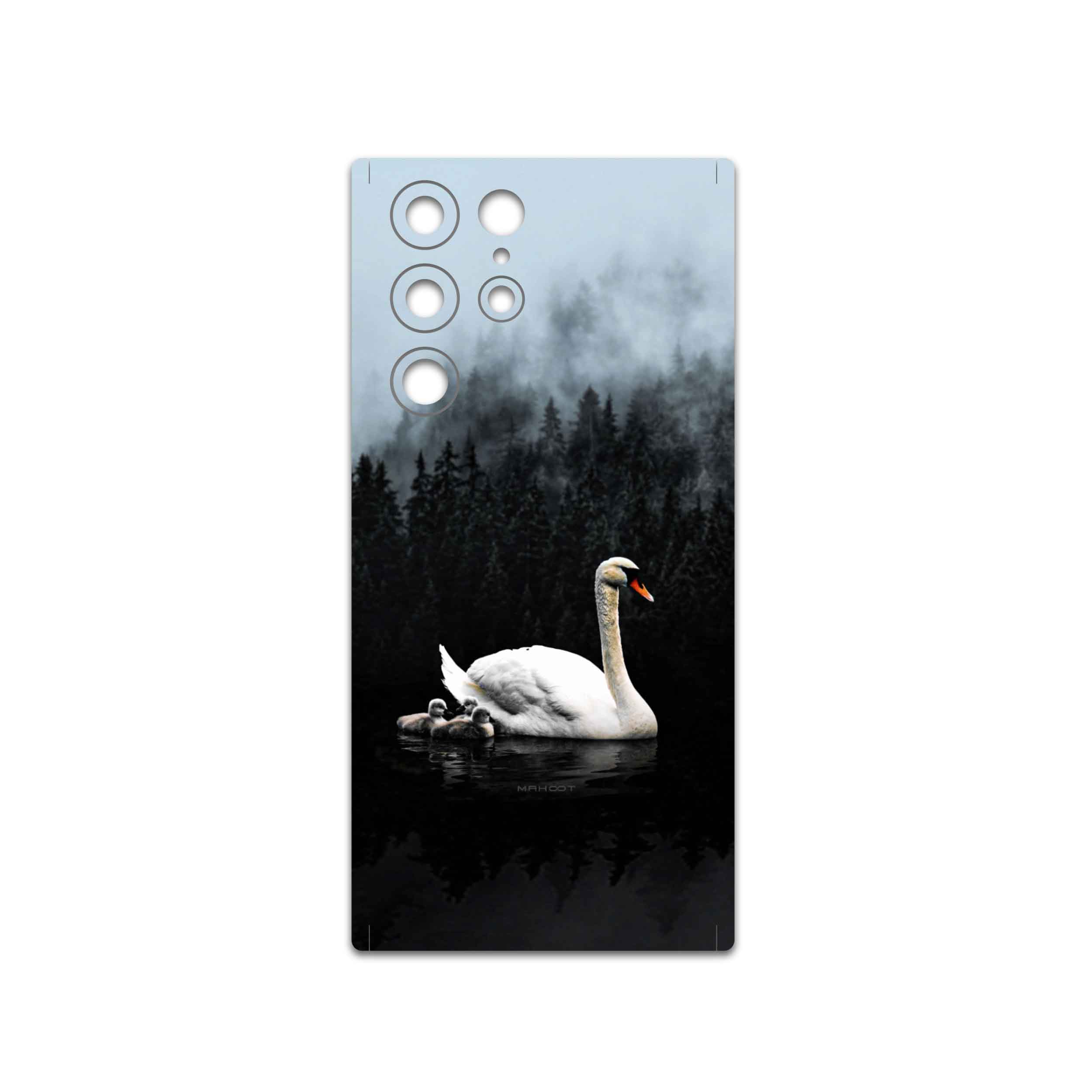 برچسب پوششی ماهوت مدل Swan-Lake مناسب برای گوشی موبایل سامسونگ Galaxy S22 Ultra 5G