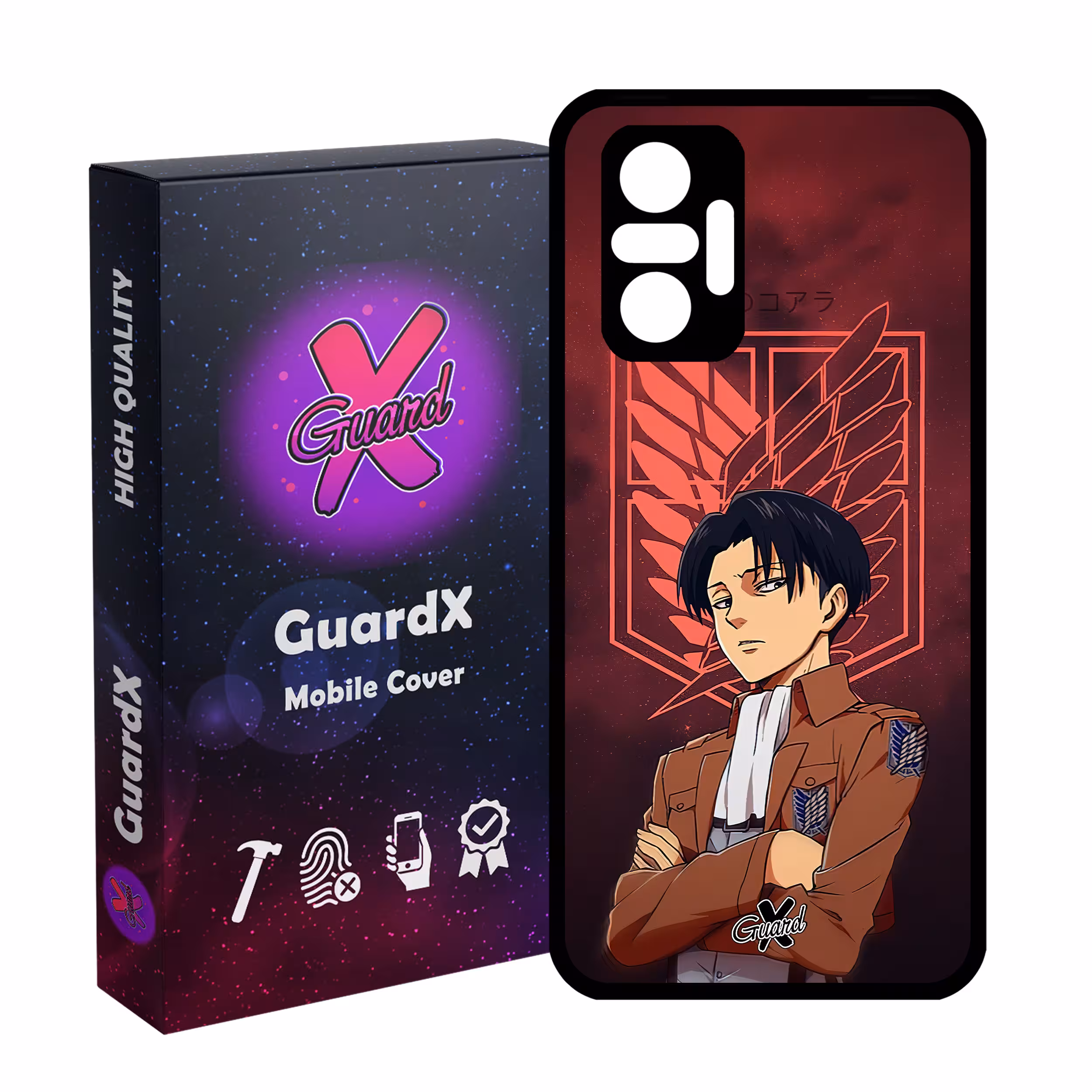 کاور گارد ایکس طرح Levi Anime مدل Glass10478 مناسب برای گوشی موبایل شیائومی Redmi Note 10 Pro/Note 10 Pro Max