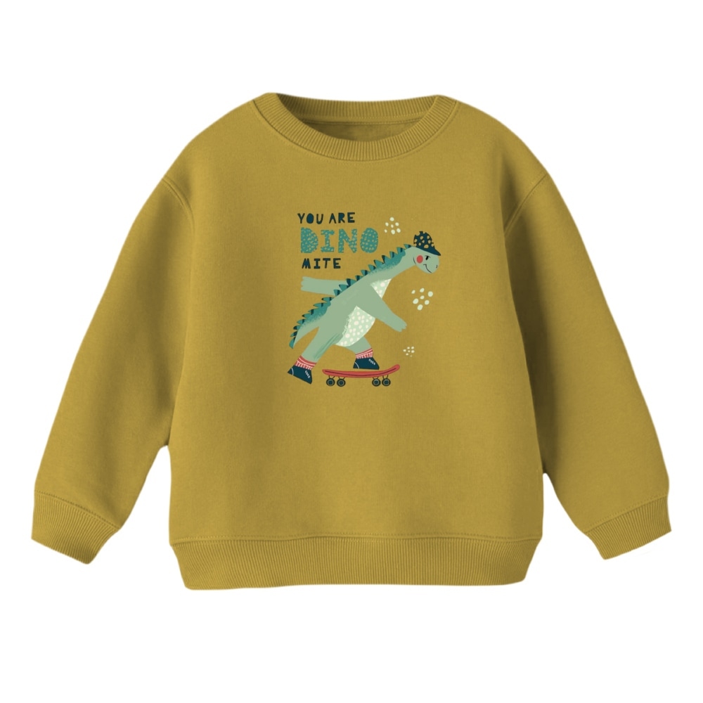 سویشرت بچگانه مدل دایناسور کد 28 رنگ نسکافه ای