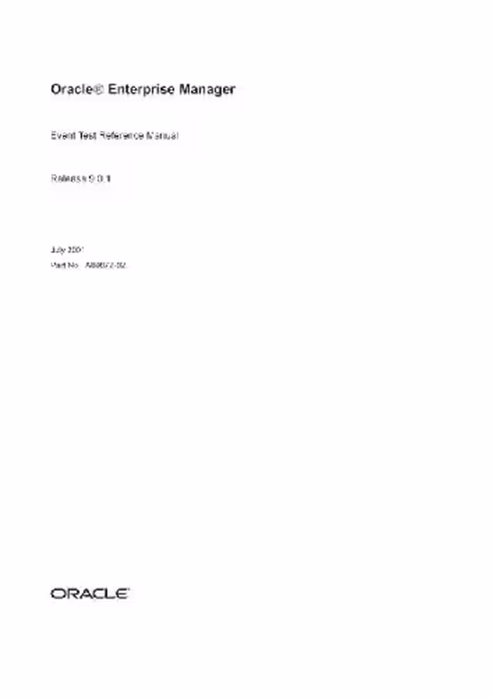 خرید و دانلود نسخه کامل کتاب Oracle Enterprise Manager Event Test Reference Manual (Part No A89872-02) (Release 9 0 1) (2001)