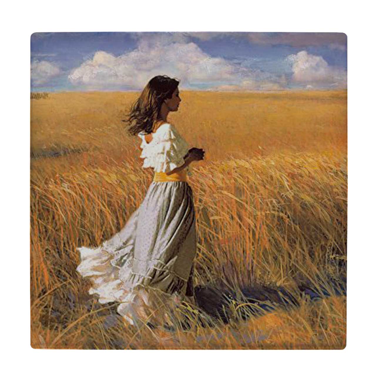 زیر لیوانی طرح نقاشی بانو در گندمزار کد 3269091_582