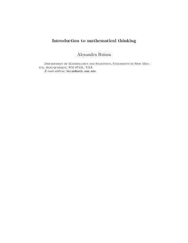 خرید و دانلود نسخه کامل کتاب Introduction to mathematical thinking