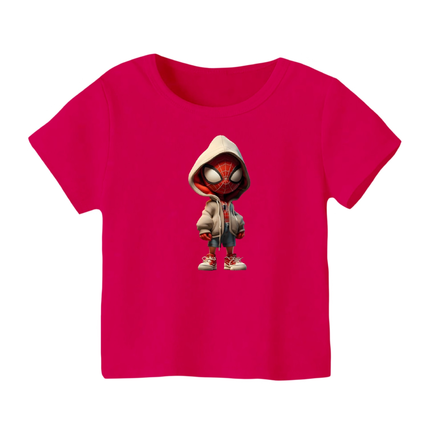 تی شرت آستین کوتاه بچگانه مدل مرد عنکبوتی کد 9 رنگ سرخابی