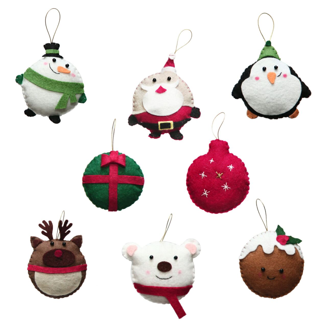 آویز تزئینی درخت کریسمس مدل 2Q2 مجموعه 8 عددی