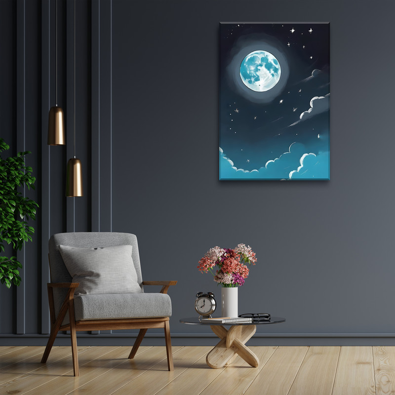 تابلو شاسی مدل ماه و آسمان کد TB253 | دنیای قاب