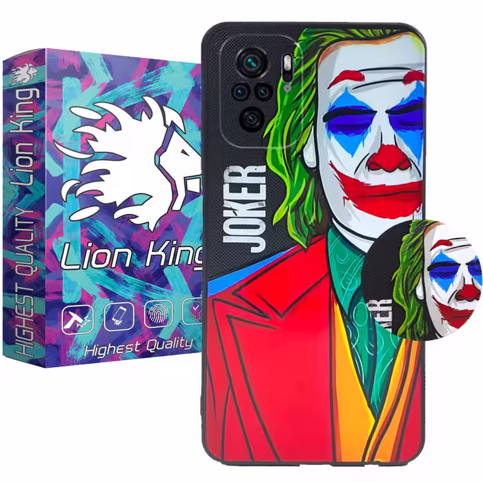 کاور لاین کینگ مدل جوکربراق مناسب برای گوشی موبایل شیائومی Redmi Note10/10S به همراه پایه نگهدارنده