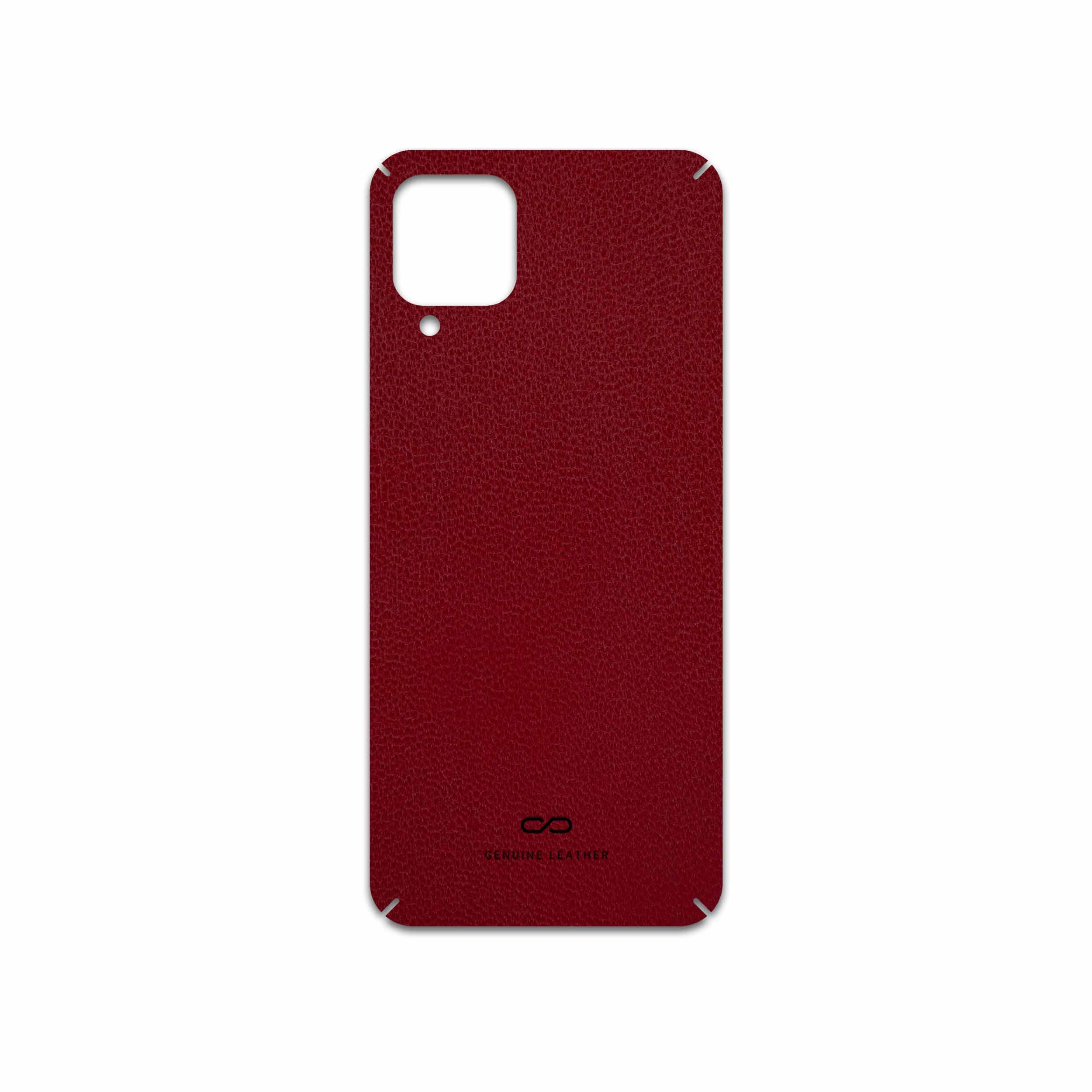 برچسب پوششی ماهوت مدل Red-Leather مناسب برای گوشی موبایل سامسونگ Galaxy A12 Nacho
