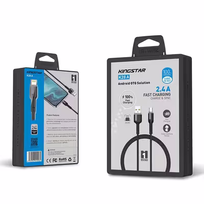 کابل تبدیل USB به microUSB کینگ استار مدل K18A طول 1 متر