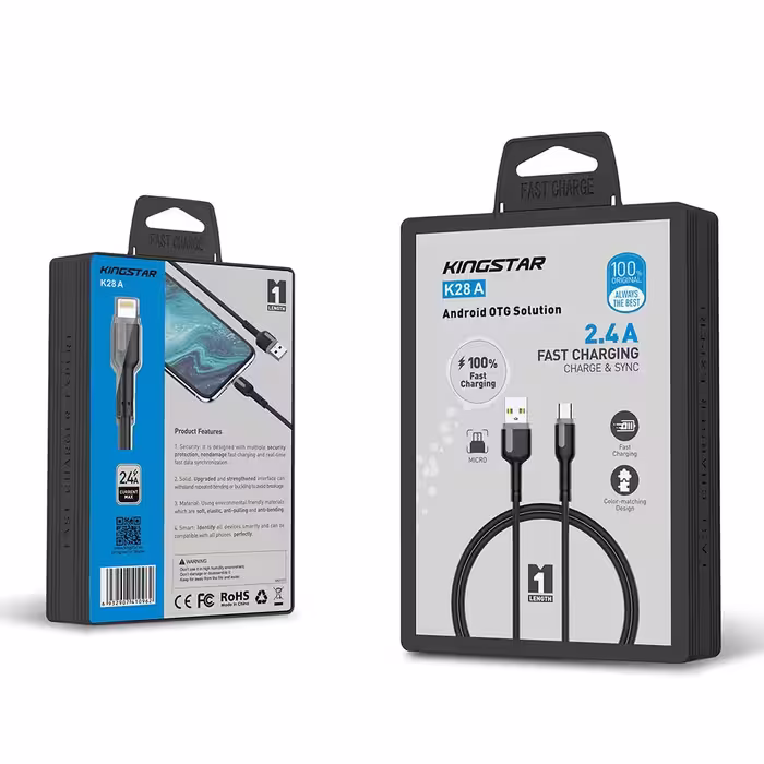 کابل تبدیل USB به microUSB کینگ استار مدل K18A طول 1 متر