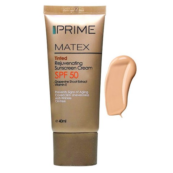 کرم ضد آفتاب جوان کننده پریم مدل Matex Tinted SPF50