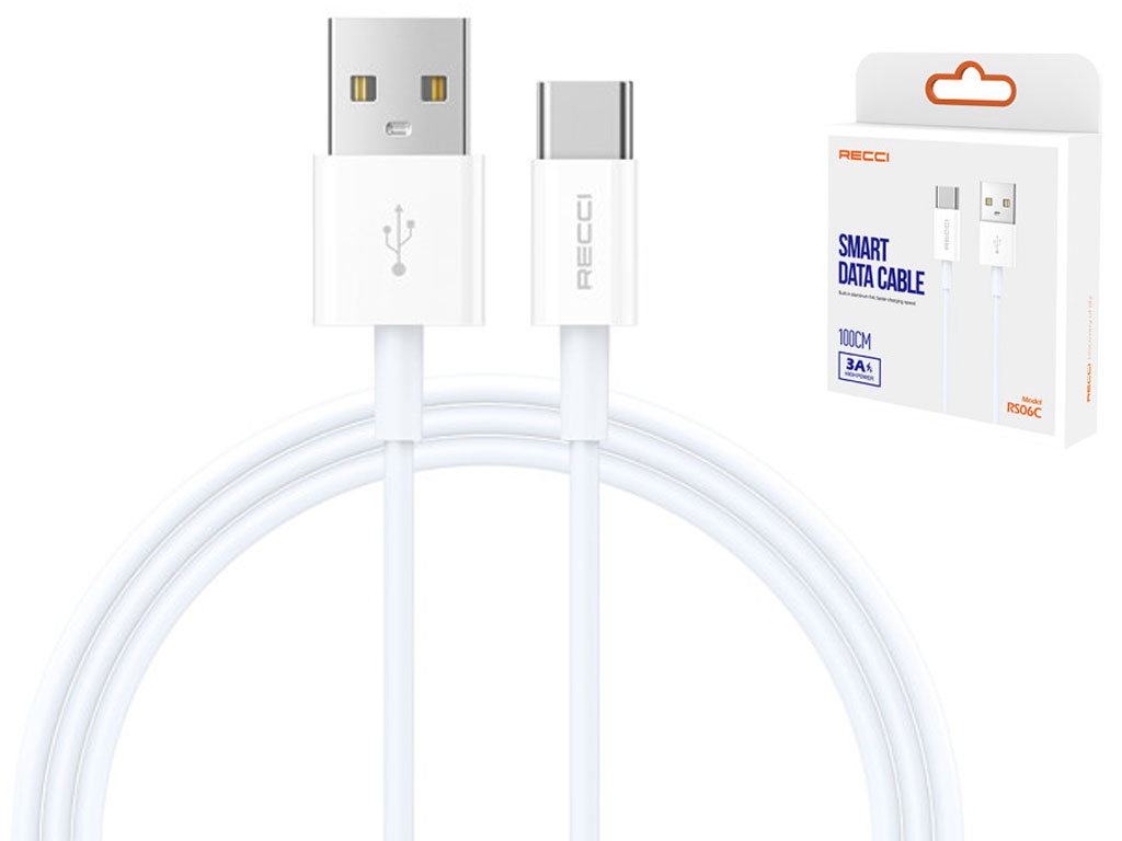 کابل شارژ سریع یو اس بی به تایپ سی 3 آمپر یک متری رسی RS06C