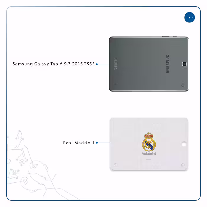 برچسب پوششی ماهوت مدل Real-Madrid مناسب برای تبلت سامسونگ Galaxy Tab A 9.7 2015 T555