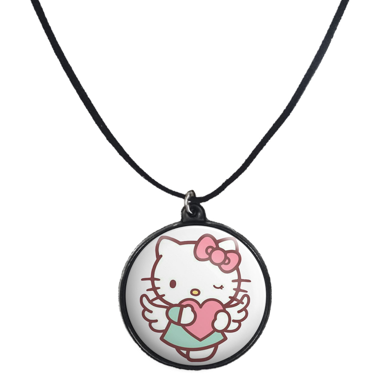 گردنبند پرمانه طرح کیتی کد pmb.22479 مدل دو طرفه