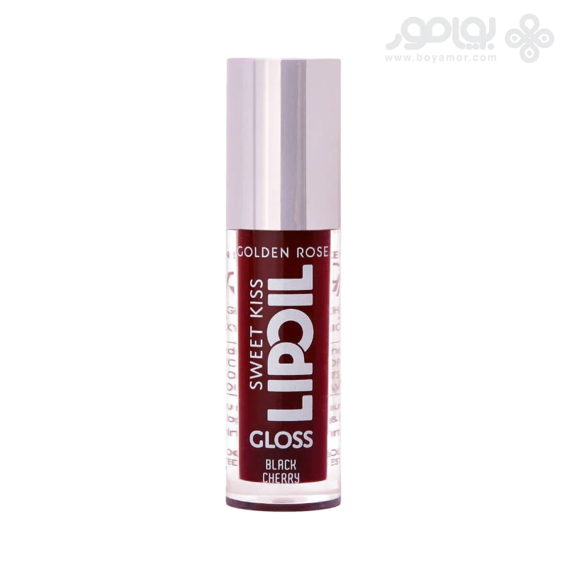 لیپ اویل براق گلدن رز مدل SWEET KISS شماره 08 رنگ BLACK CHERRY