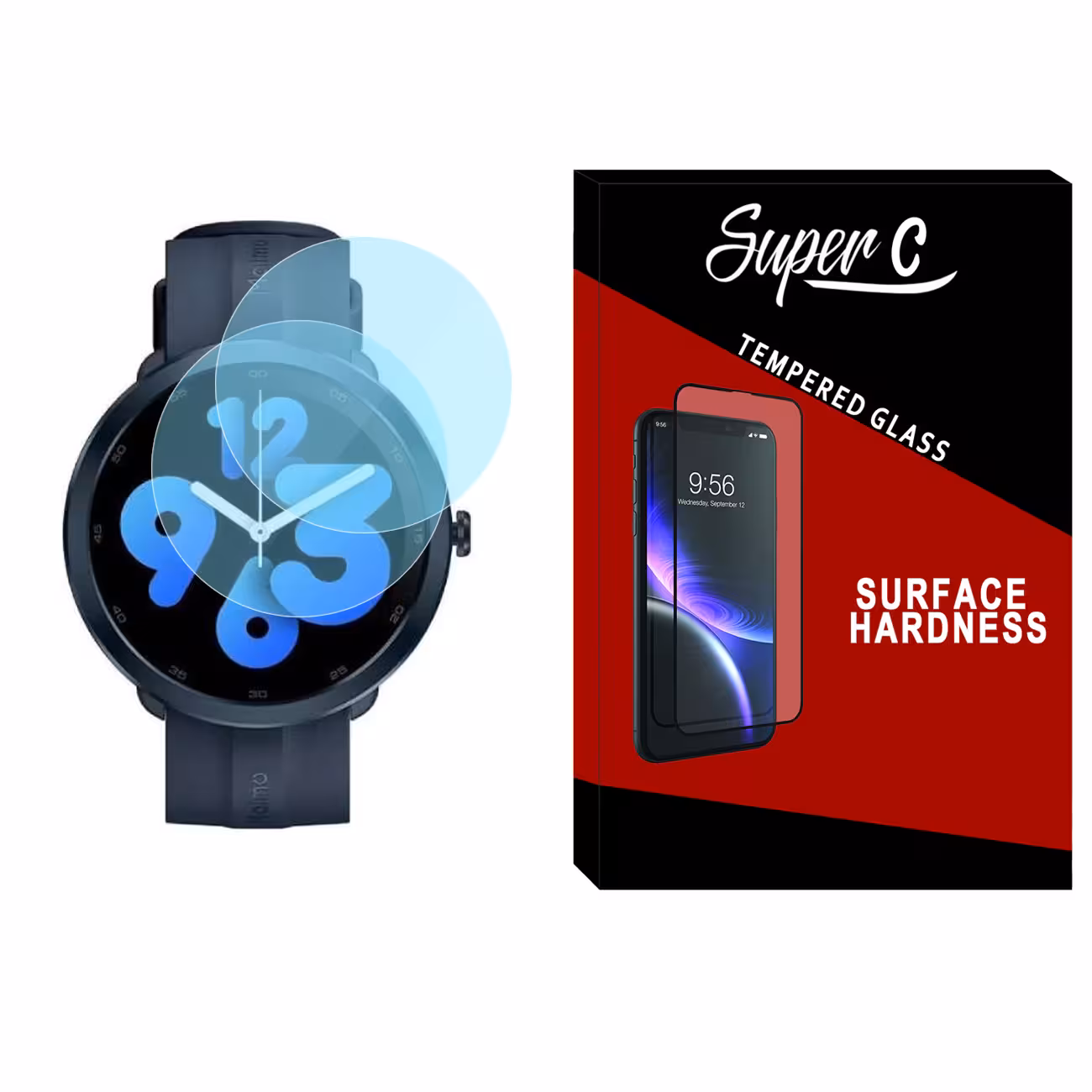 محافظ صفحه نمایش شیشه ای سوپرسی مدل SH-SC مناسب برای ساعت هوشمند شیائومی Maimo Watch R بسته دو عددی
