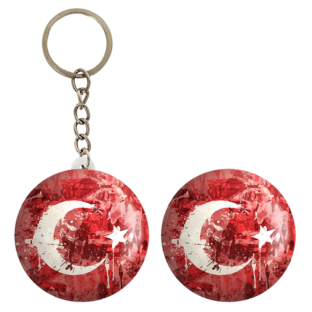 پیکسل خندالو مدل پرچم ترکیه کد 20612 به همراه جاکلیدی