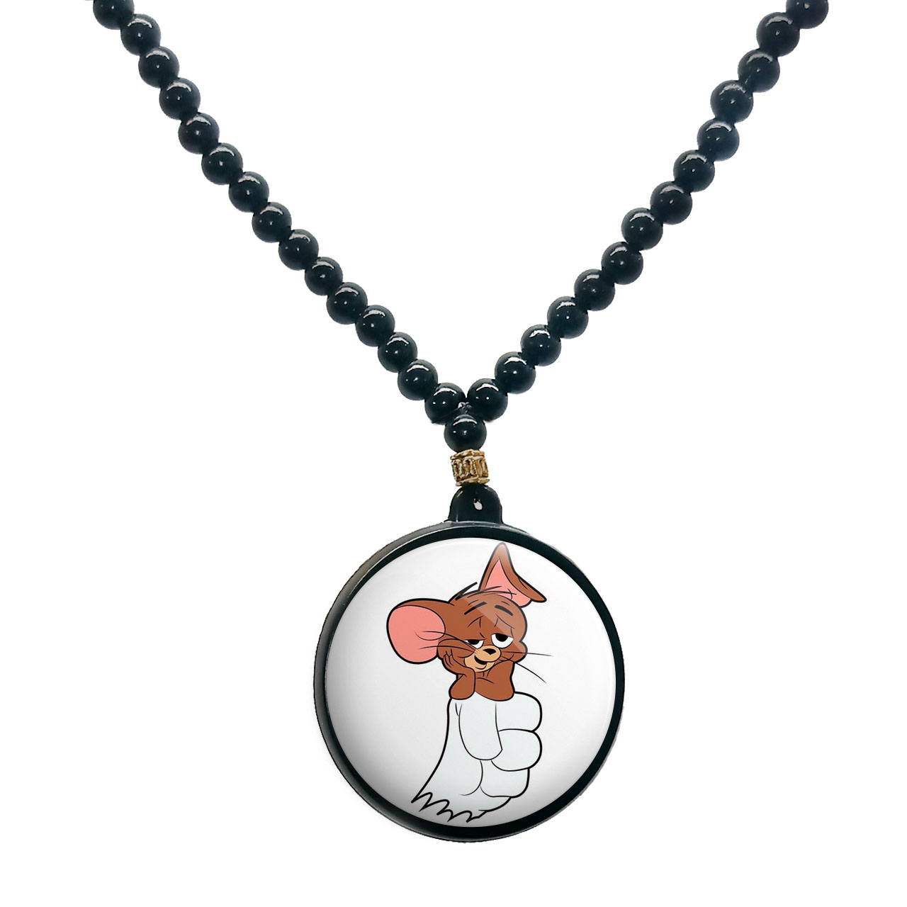 گردنبند پرمانه طرح تام و جری کد pmd.10759 مدل دو طرفه