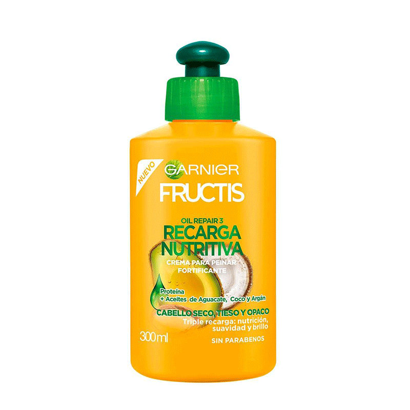 کرم موی پروتئین رسان و حالت دهنده گارنیه Garnier Crema para peinar Recarga Nutritiva Fructis 300ml • خوش آرا