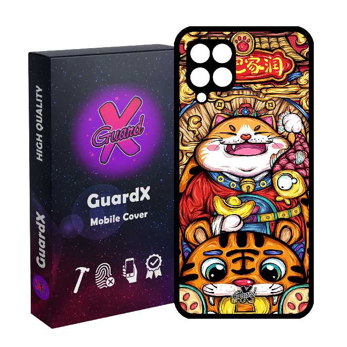 کاور گارد ایکس طرح گربه مدل Glass10440 مناسب برای گوشی موبایل سامسونگ Galaxy M32 4G/M22 4G/F22