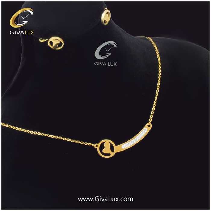 نیم ست استیل نگین دار