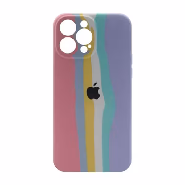 کاور مدل سیلیکونی طرح رنگین کمان کد 385 مناسب برای گوشی موبایل اپل iPhone 13 Pro Max
