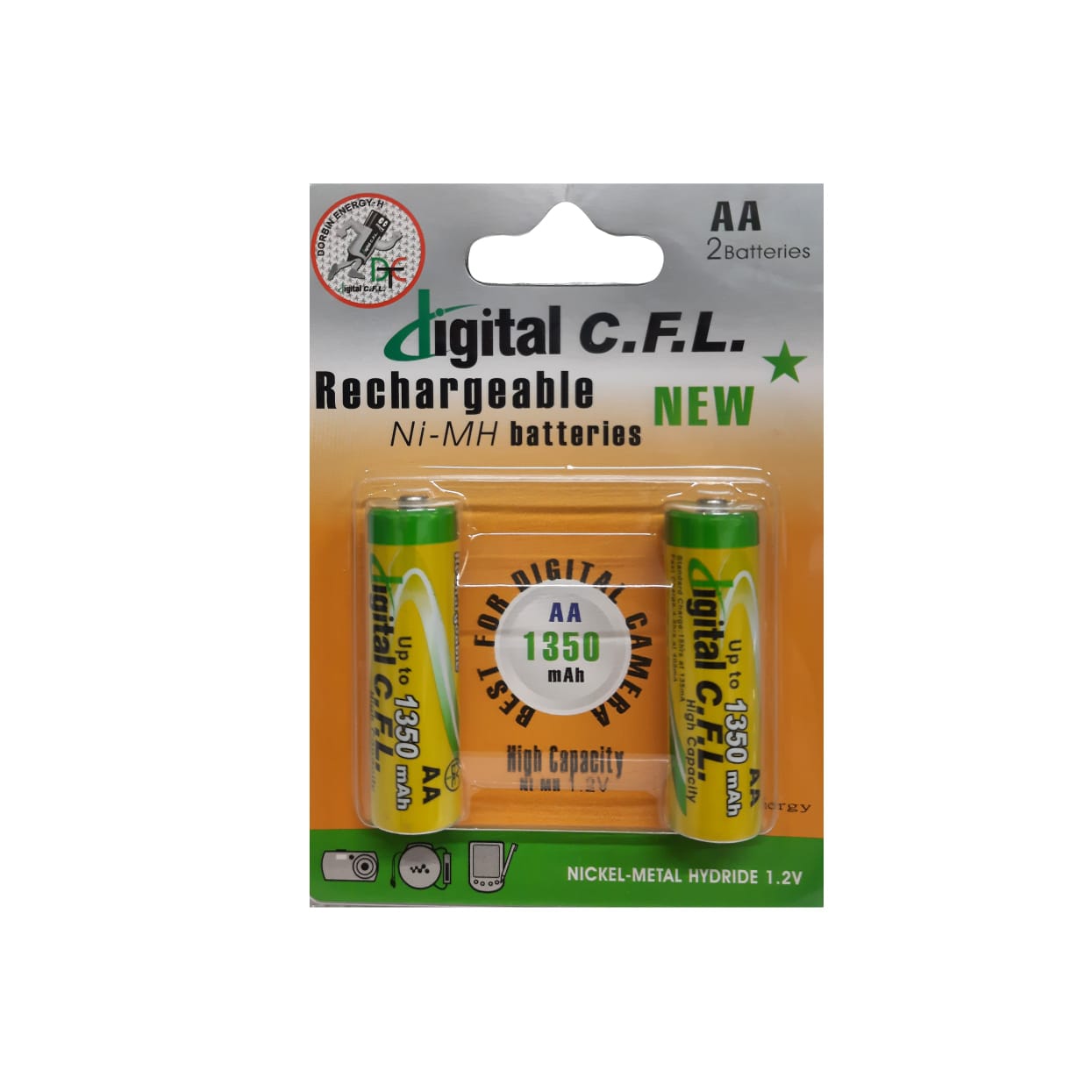 باتری قلمی قابل شارژ سی اف ال مدل CFL1350MAH بسته 2 عددی