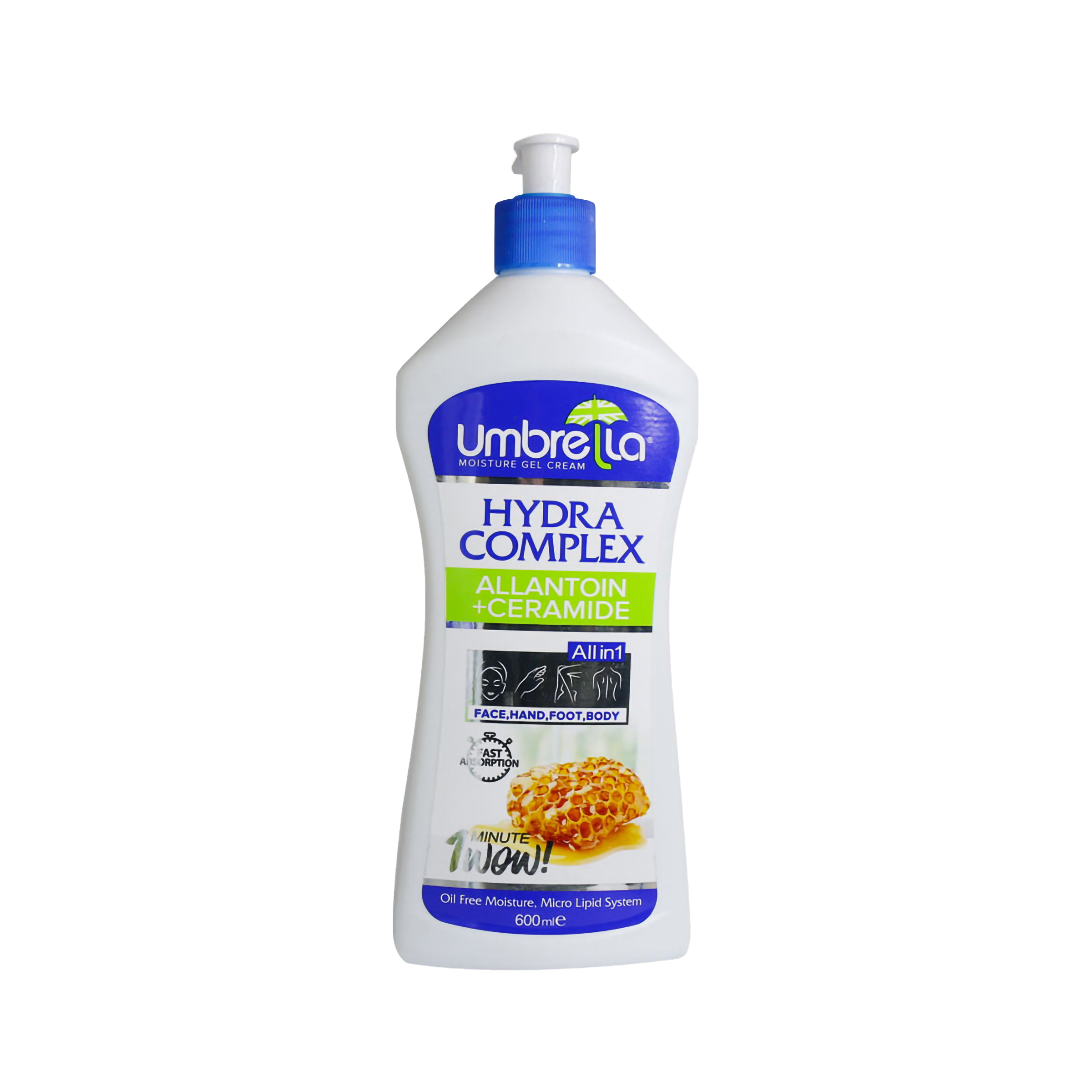 ژل کرم آبرسان آمبرلا پمپی مدل عسل حجم 600 میلی لیتر