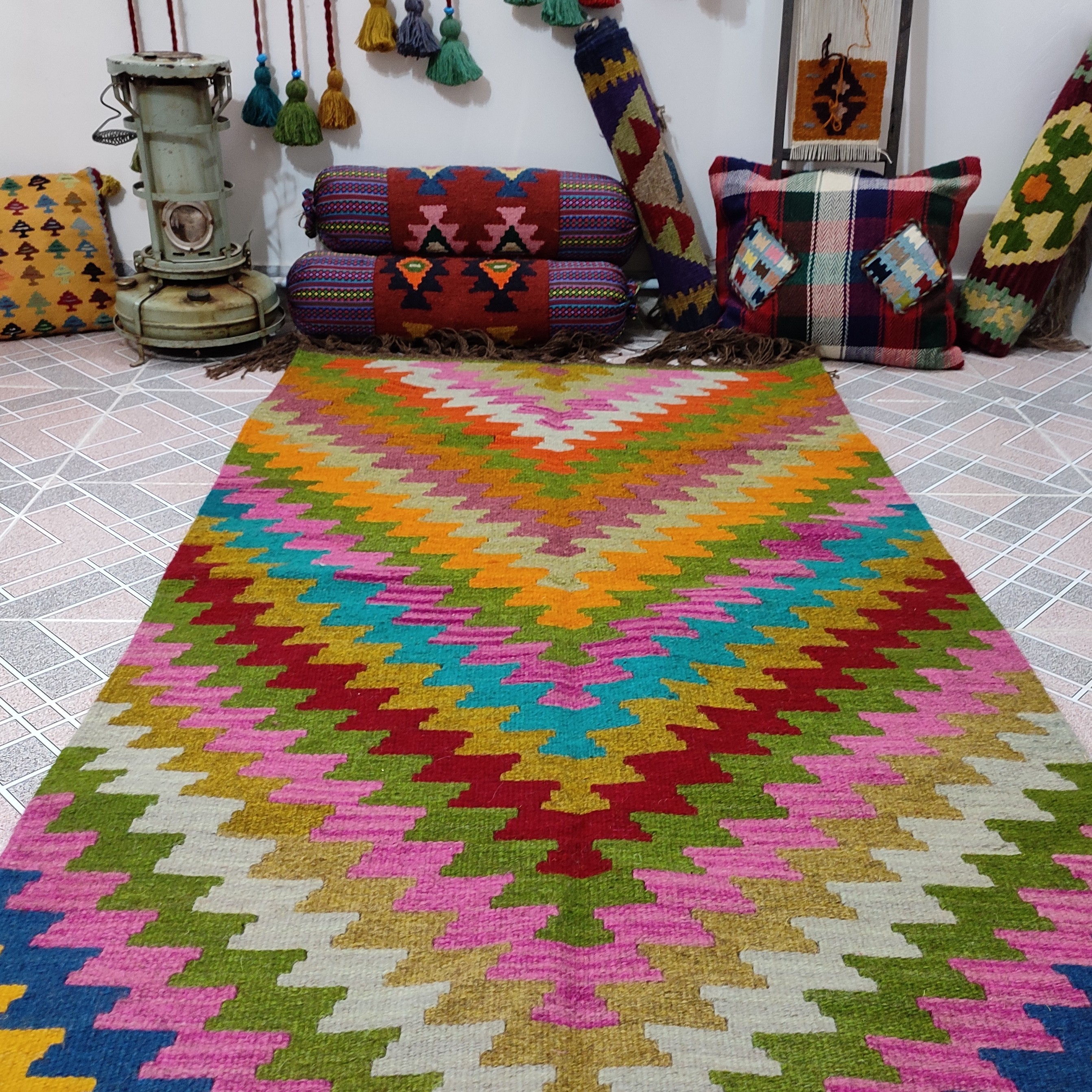 گلیم دستبافت بانخ اعلا سایز 70در180