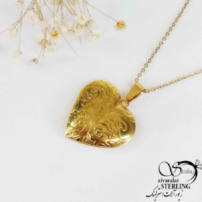 گردنبند قلبی استیل لاکت عکس(قاب عکس) کد 10842