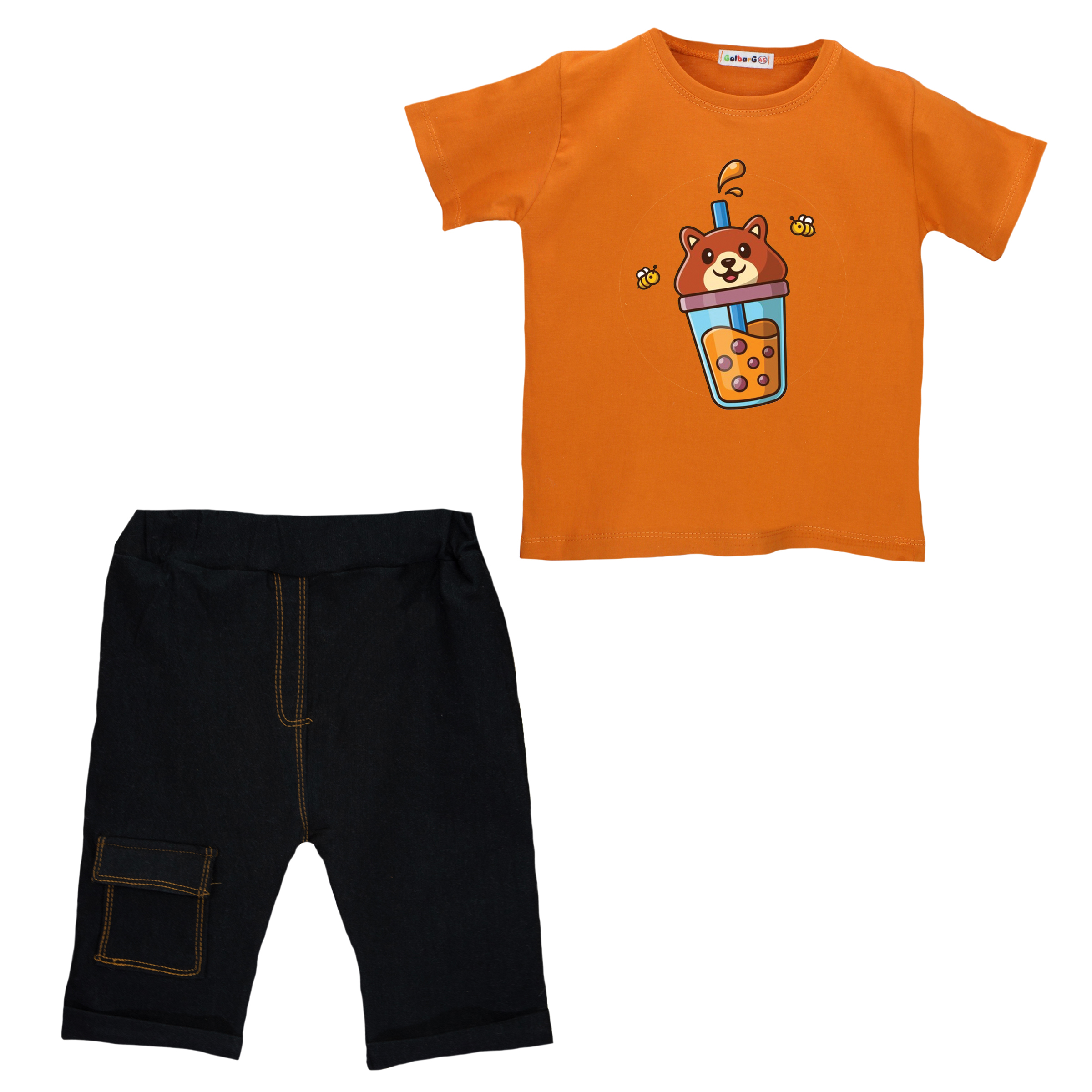 ست تی شرت و شلوارک بچگانه مدل آبمیوه