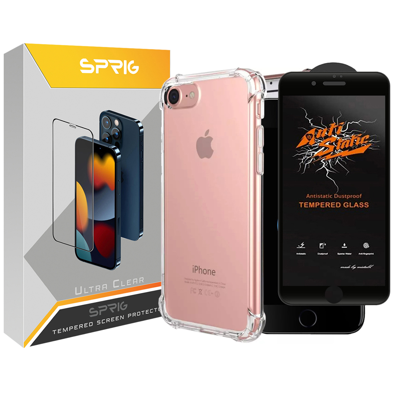 کاور اسپریگ مدل ANTIS-AirbagCL مناسب برای گوشی موبایل اپل Iphone 7 / 8 / Se 2020 / Se 2022 به همراه محافظ صفحه نمایش